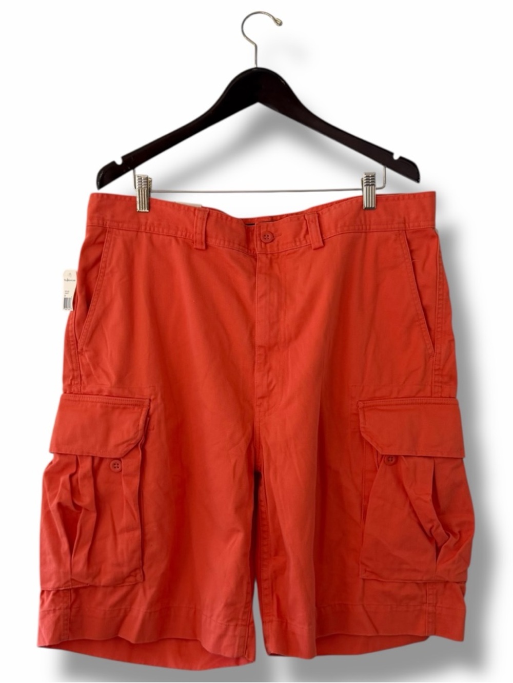 NWT Polo Ralph Lauren Orange Linen Gellar Fatigue Cargo Shorts Vintage Y2K Sz 38
